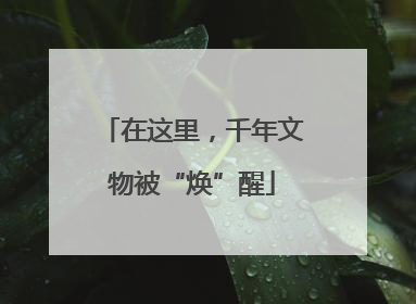 在这里，千年文物被“焕”醒