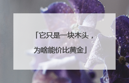 它只是一块木头，为啥能价比黄金