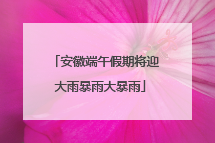 安徽端午假期将迎大雨暴雨大暴雨