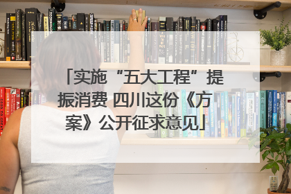 实施“五大工程”提振消费 四川这份《方案》公开征求意见