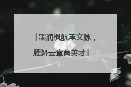 墨润枫航承文脉，雁舞云章育英才