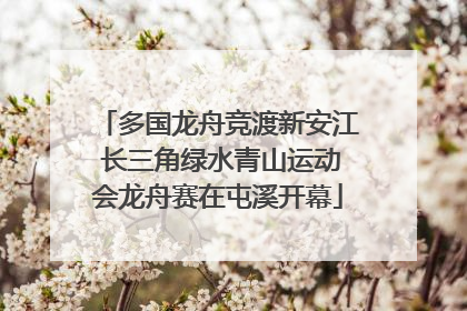 多国龙舟竞渡新安江 长三角绿水青山运动会龙舟赛在屯溪开幕