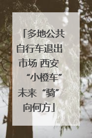 多地公共自行车退出市场 西安“小橙车”未来“骑”向何方