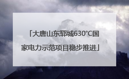 大唐山东郓城630℃国家电力示范项目稳步推进