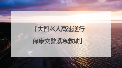 失智老人高速逆行 保康交警紧急救助