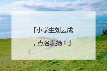 小学生刘云成，点名表扬！