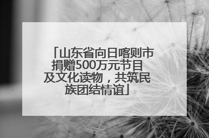 山东省向日喀则市捐赠500万元节目及文化读物，共筑民族团结情谊