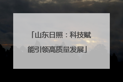 山东日照：科技赋能引领高质量发展