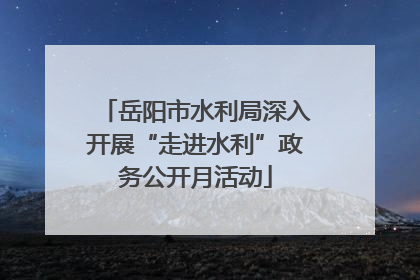 岳阳市水利局深入开展“走进水利”政务公开月活动