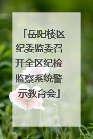岳阳楼区纪委监委召开全区纪检监察系统警示教育会