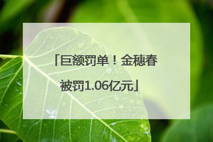 巨额罚单！金穗春被罚1.06亿元