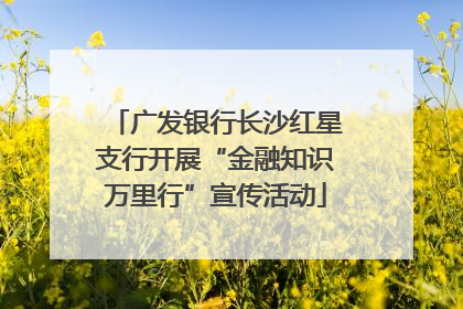 广发银行长沙红星支行开展“金融知识万里行”宣传活动