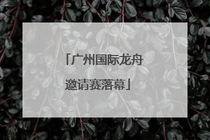 广州国际龙舟邀请赛落幕