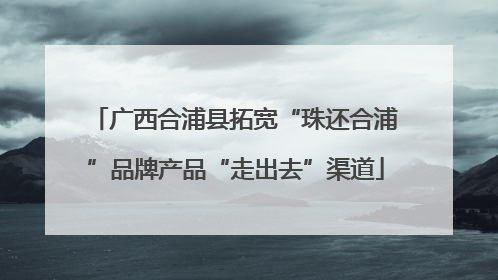 广西合浦县拓宽“珠还合浦”品牌产品“走出去”渠道