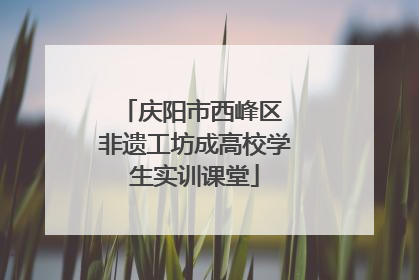 庆阳市西峰区 非遗工坊成高校学生实训课堂