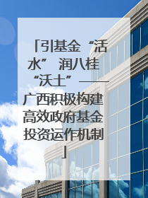 引基金“活水” 润八桂“沃土”——广西积极构建高效政府基金投资运作机制
