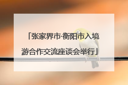 张家界市·衡阳市入境游合作交流座谈会举行