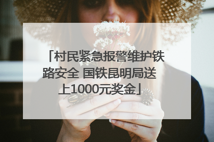 村民紧急报警维护铁路安全 国铁昆明局送上1000元奖金