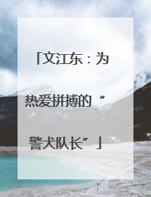 文江东：为热爱拼搏的“警犬队长”