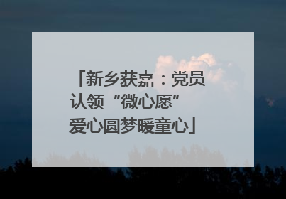 新乡获嘉：党员认领“微心愿” 爱心圆梦暖童心