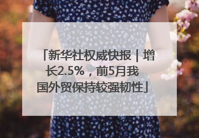 新华社权威快报｜增长2.5%，前5月我国外贸保持较强韧性