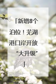 新增8个泊位！芜湖港口岸开放“大升级”