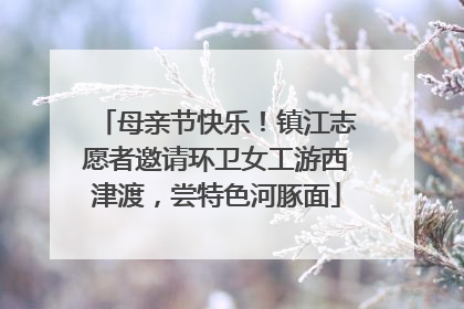 母亲节快乐！镇江志愿者邀请环卫女工游西津渡，尝特色河豚面
