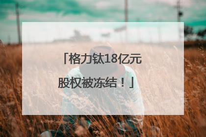 格力钛18亿元股权被冻结！