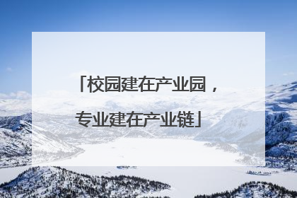校园建在产业园，专业建在产业链
