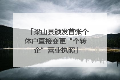 梁山县颁发首张个体户直接变更“个转企”营业执照