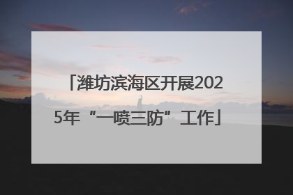 潍坊滨海区开展2025年“一喷三防”工作