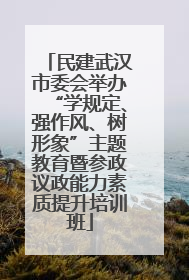 民建武汉市委会举办“学规定、强作风、树形象”主题教育暨参政议政能力素质提升培训班