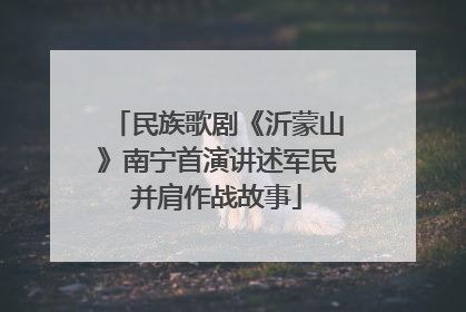 民族歌剧《沂蒙山》南宁首演讲述军民并肩作战故事