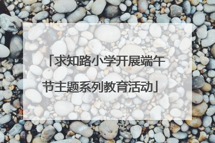 求知路小学开展端午节主题系列教育活动