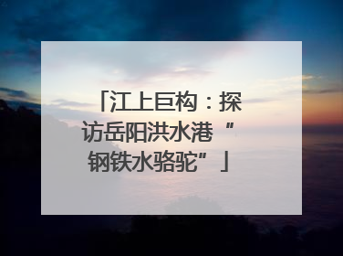 江上巨构：探访岳阳洪水港“钢铁水骆驼”