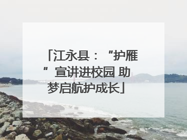 江永县：“护雁”宣讲进校园 助梦启航护成长