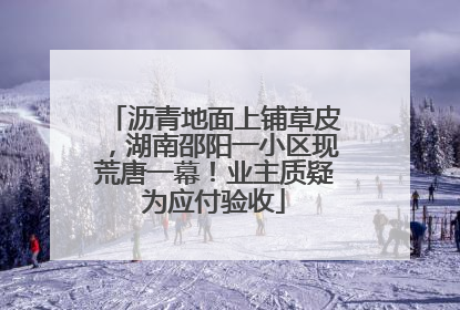 沥青地面上铺草皮，湖南邵阳一小区现荒唐一幕！业主质疑为应付验收
