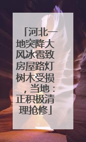 河北一地突降大风冰雹致房屋路灯树木受损，当地：正积极清理抢修