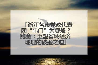浙江各市党政代表团“串门”为哪般？鲍金：重塑省域经济地理的破题之道