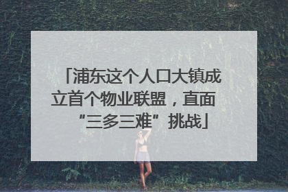 浦东这个人口大镇成立首个物业联盟，直面“三多三难”挑战