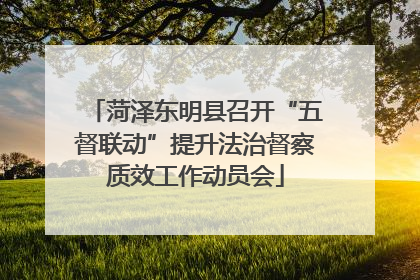 菏泽东明县召开“五督联动”提升法治督察质效工作动员会