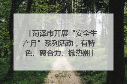 菏泽市开展“安全生产月”系列活动，有特色、聚合力、掀热潮