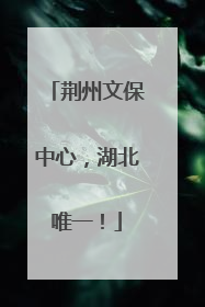荆州文保中心，湖北唯一！