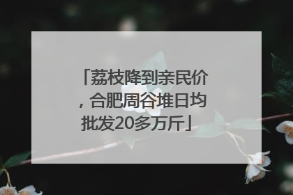 荔枝降到亲民价，合肥周谷堆日均批发20多万斤