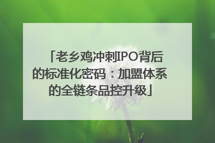 老乡鸡冲刺IPO背后的标准化密码：加盟体系的全链条品控升级