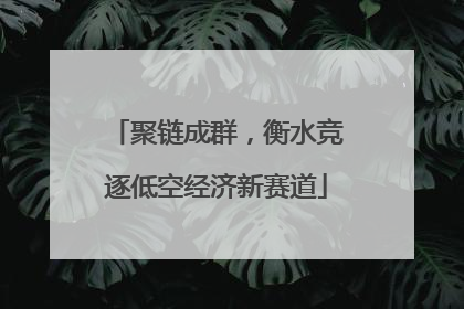 聚链成群，衡水竞逐低空经济新赛道