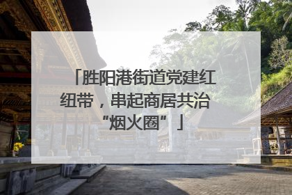 胜阳港街道党建红纽带，串起商居共治 “烟火圈”