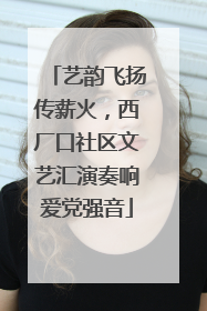 艺韵飞扬传薪火，西厂口社区文艺汇演奏响爱党强音
