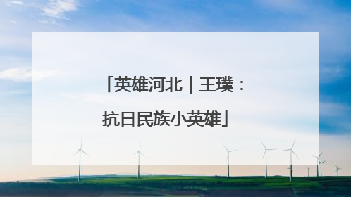 英雄河北｜王璞：抗日民族小英雄