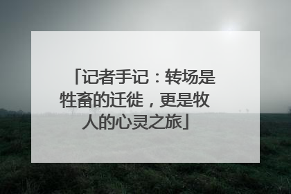 记者手记：转场是牲畜的迁徙，更是牧人的心灵之旅